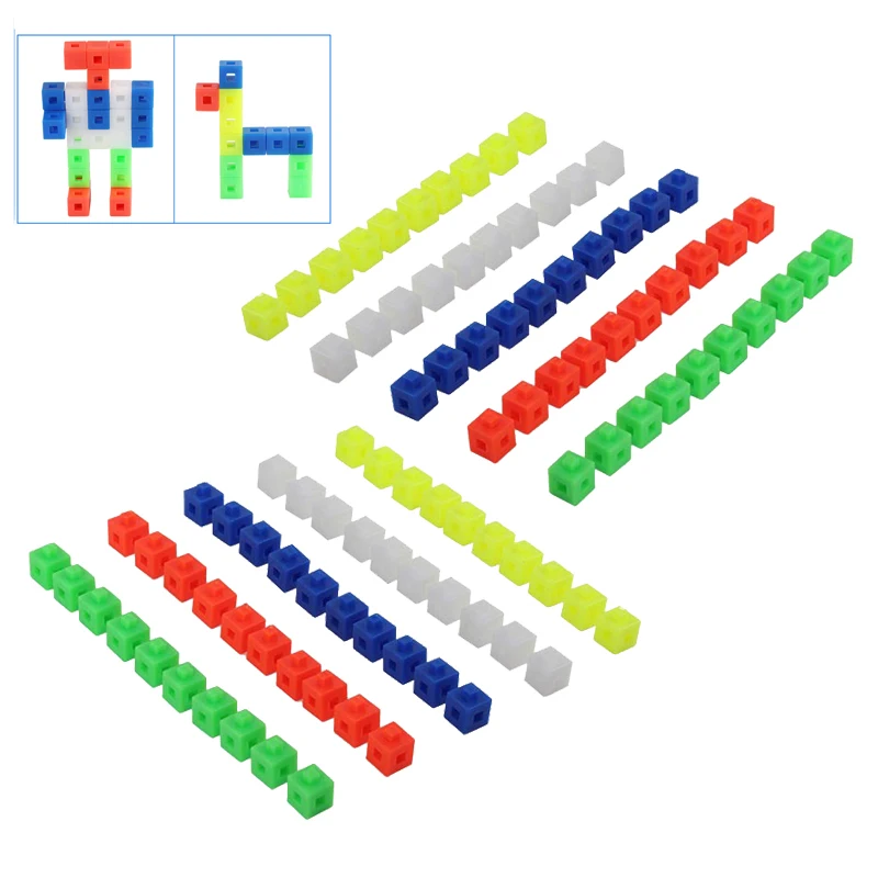 

100Pcs Multilink Linking Cubes Math Manipulative Counting Blocks Stacking Toys