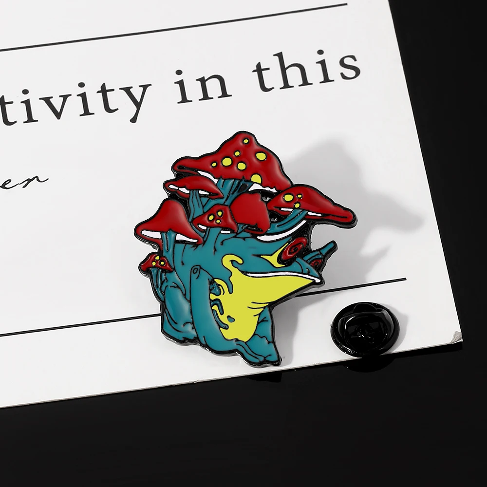 Брошь в виде гриба жабы эмалированная психоделическая забавная лягушка значок