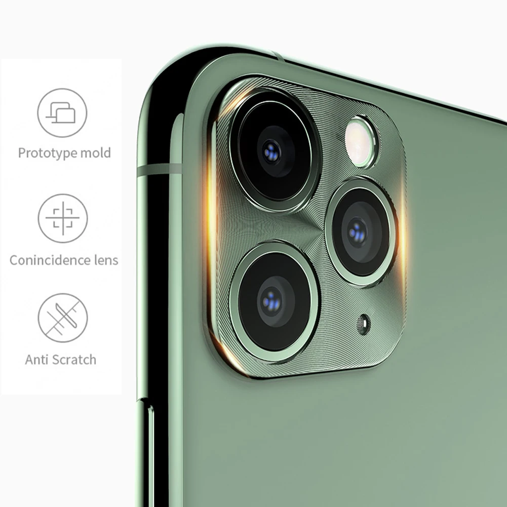 Защитное стекло для камеры iPhone 11 Pro Max закаленное металлическое защитное кольцо