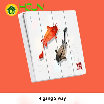 Тип 86 арт переключатель гнездо 1 2 3 4 банда way gloden fish ividuality креативная декоративная