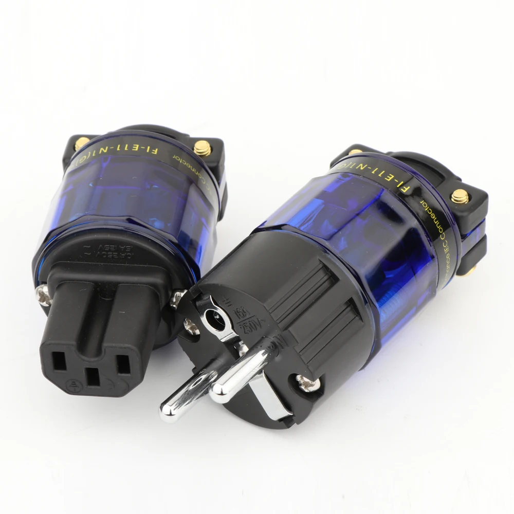 Hi-end Rhodium Plated Brass EU version Power Plug Hifi Schuko AC Connector 15A/125V 16A/ 250V | Электроника