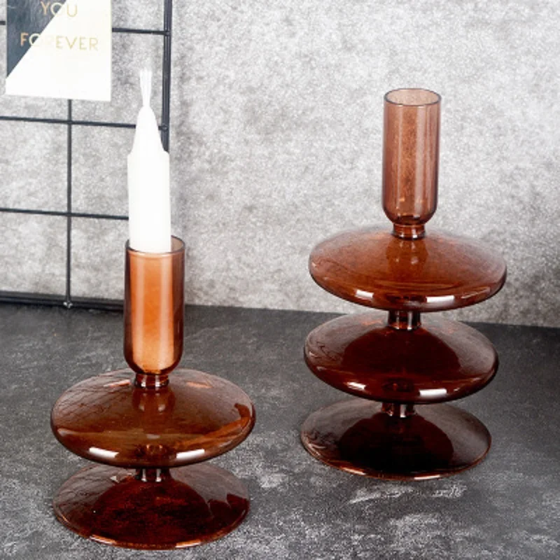 Подсвечник ручной работы креативный Настольный стеклянный подсвечник для ужина