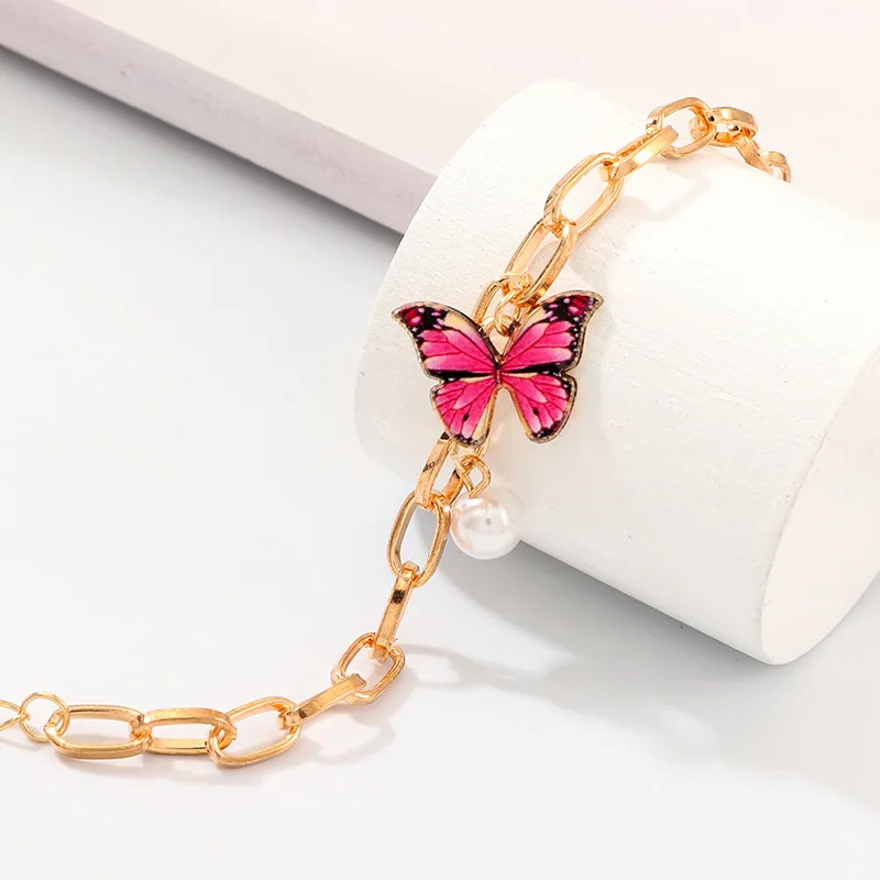 

ZOVOLI Pearl Butterfly Charms Bracelet Gold Cuban Link Chucky Chain Bangles Bracelets For Women Pulseras Fashion Jewelry Gift