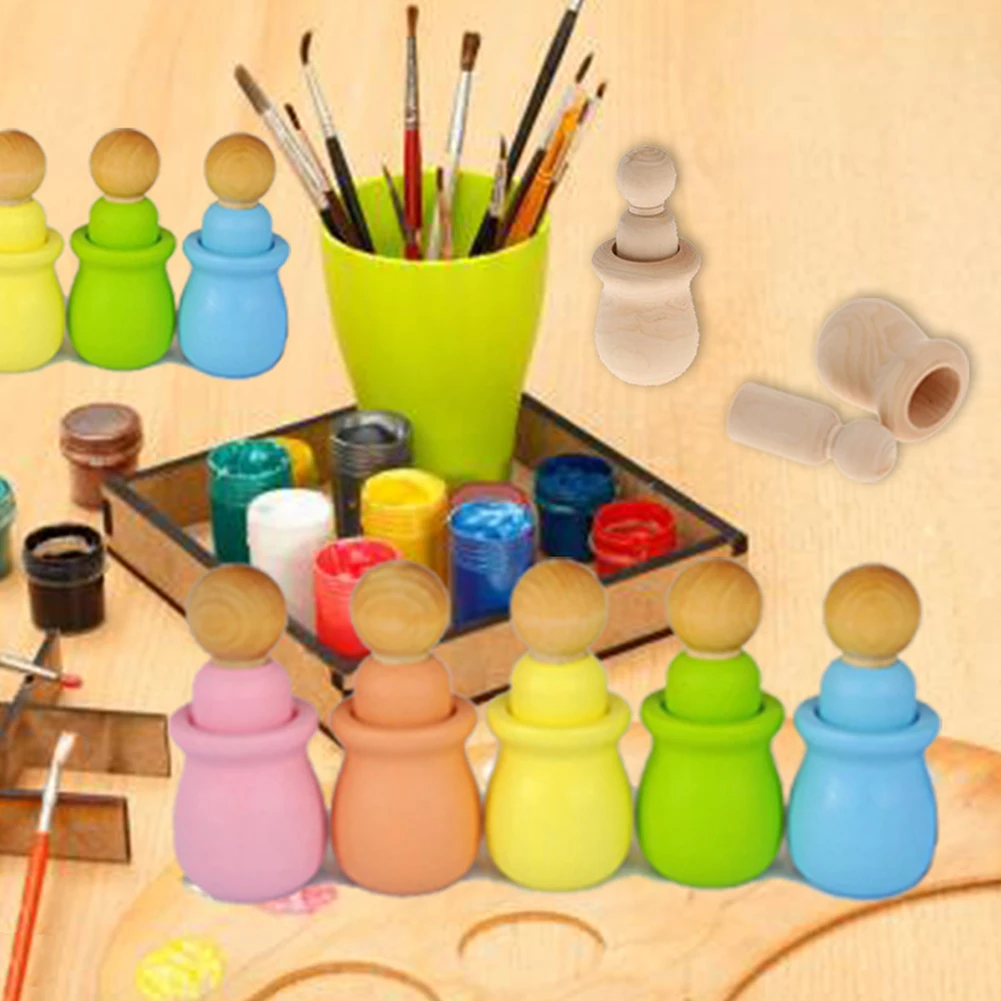 Деревянное украшение 10 милых неокрашенных пустых гладких и полированных