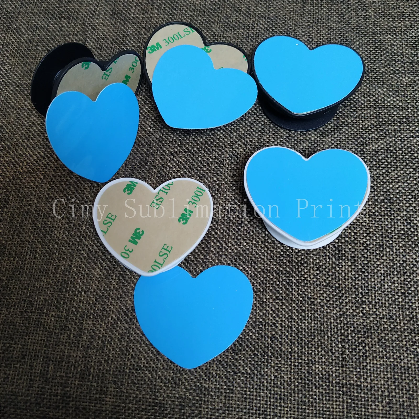

50pcs/lot Sublimation Blank mobile Phone Plastic Holder With Heart Metal insert heat trasnfer printing Phone Case Holder Stand