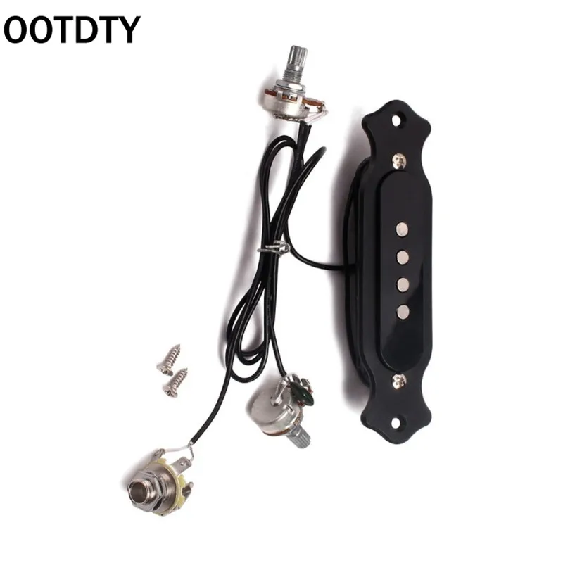OOTDTY Soundhole Prewired Active Pickup 4 String Для коробки для сигар аксессуары гитар | Спорт и