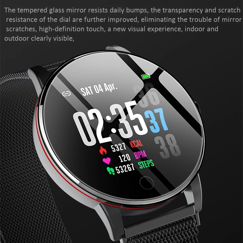 Y9 Смарт-часы для мужчин водонепроницаемые тонкий металлический ремешок тела