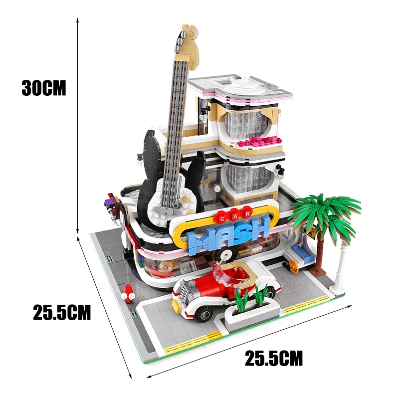 Модель уличного вида Yeshin 16002 магазин гитары MOC со светодиодсветильник кой набор