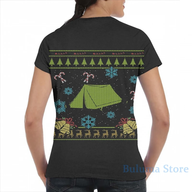 Футболка для кемпинга походов Рождества уродливый свитер дизайн Мужская