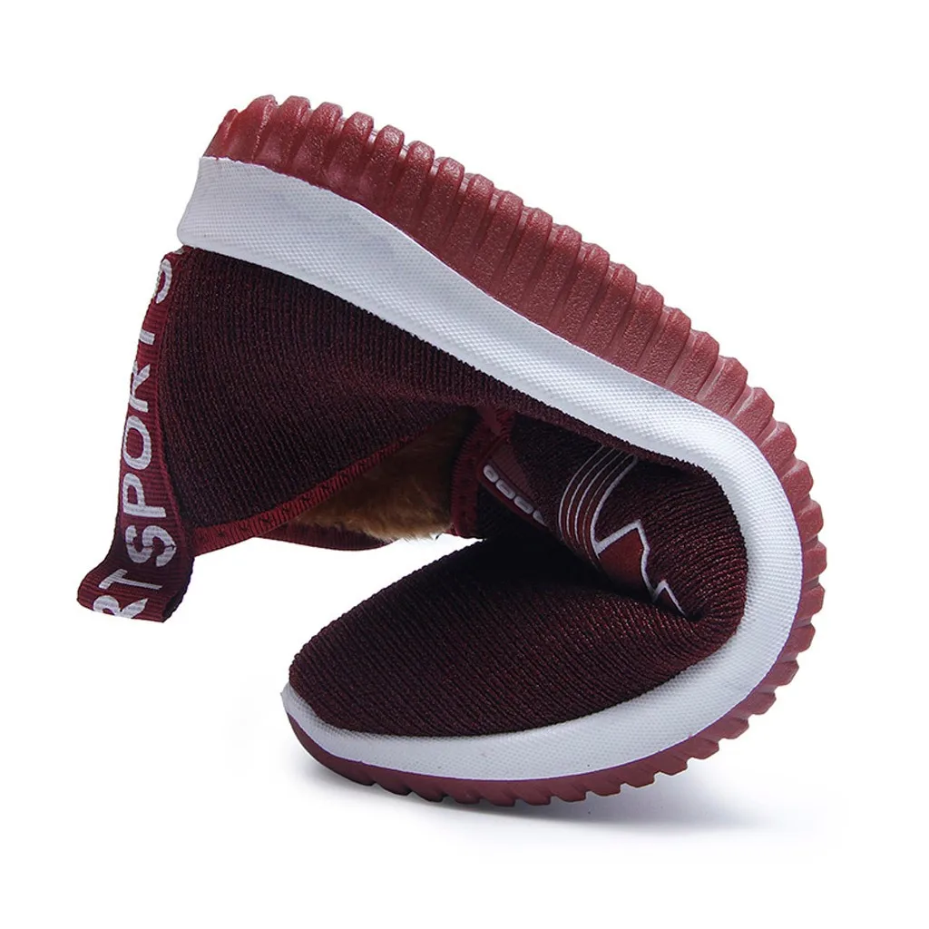 Туфли без шнурков Женская зимняя теплая сетчатая тапочки плоские туфли