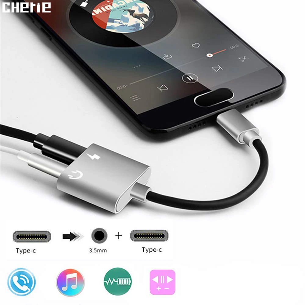 Адаптер для наушников Cherie Type C 3 5 мм зарядное устройство Huawei Xiaomi Oneplus Samsung |
