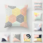 Подушка в скандинавском стиле, черная, розовая, Современная Минималистичная Геометрическая полоса, Ромб, абстрактная фотография, Декор для дома, офисное кресло