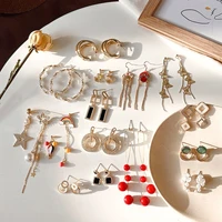 2021 autumn winter tassel earrings crystal water drop personality earrings fashion butterfly round earrings for women wholesale