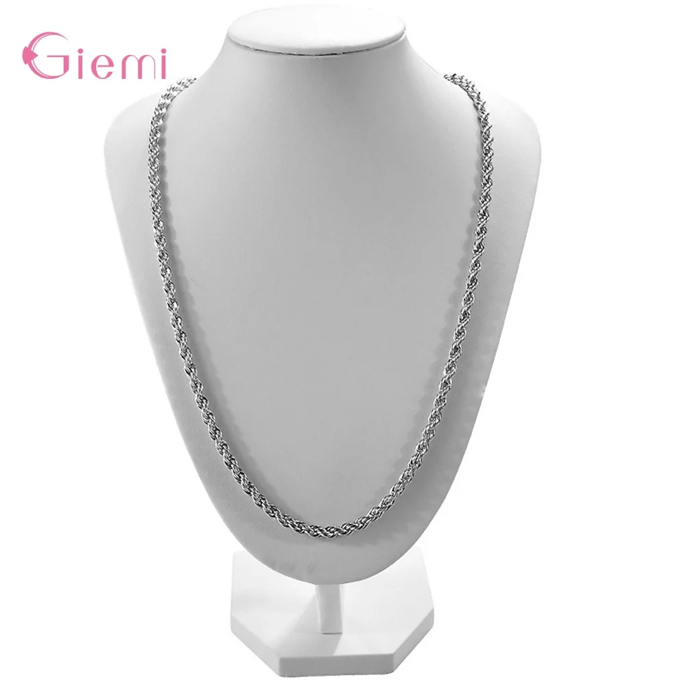

New Fashion Trend Genuine 925 Sterling Silver Twisted Chain Necklaces Novel Style Women Men Anniversary Jewelry Gift Hot Sale