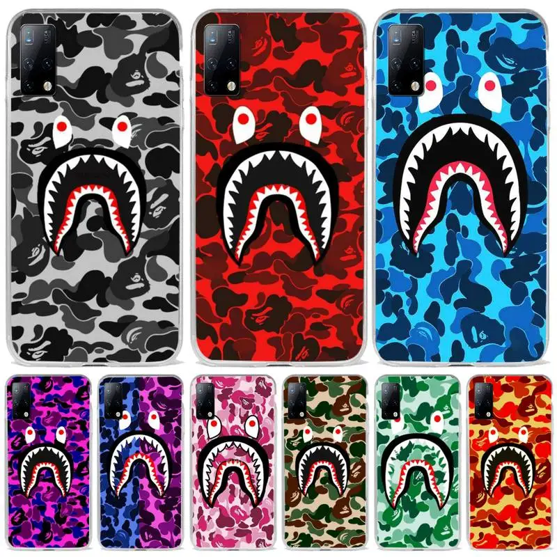 

Bape Trend Brand Shark Phone Case For Samsung s7 s8 s9 s10 s20 s4 s5 s6 A51 A71 A21 plus Cover Fundas Coque