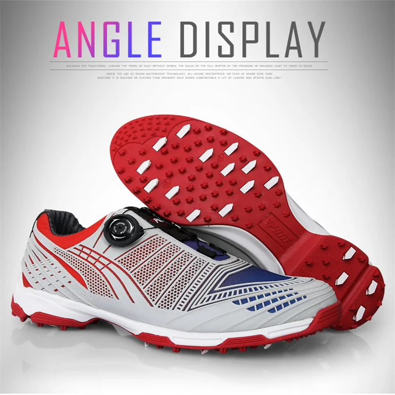 PGM Men Golf Shoes Waterproof Sports Shoes Rotating Buckles Breathable Anti-slip Sneakers Multifunctional Golf Trainers