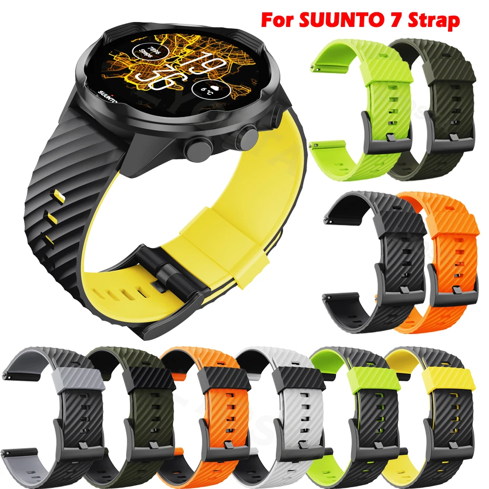 

Ремешок силиконовый для спортивных часов Suunto 9 Spartan, сменный Браслет для наручных часов Suunto 7, 24 мм
