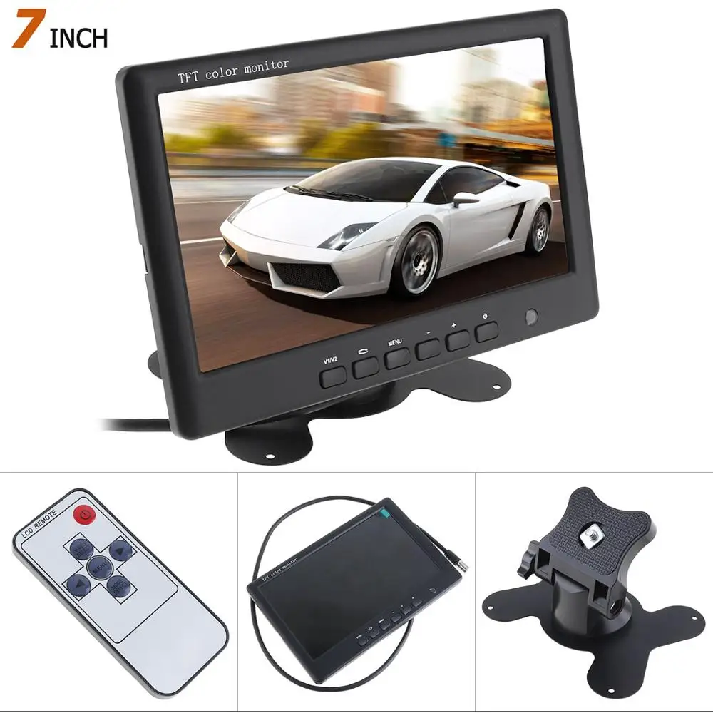 7 ''цветной TFT ЖК-монитор заднего вида для автомобиля HD 800x480 7 дюймов монитор заднего вида автомобиля с 2 видео входом