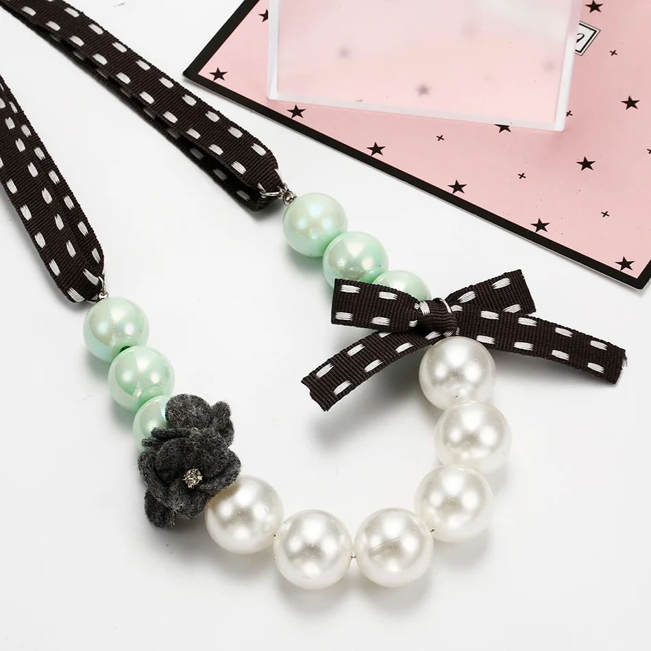 Женское Ожерелье из искусственного жемчуга для женщин ожерелья с бантами &