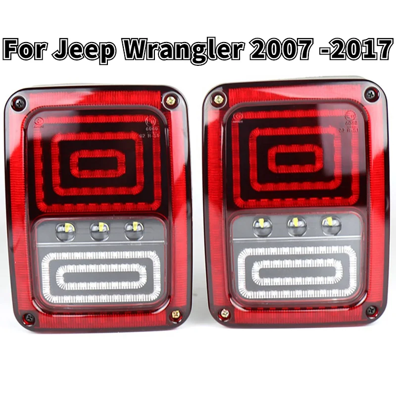 

2 шт./1 комплект (версия ЕС) светодиодный задний фонарь с стоп-сигнал поворота светильник светодиодный фонарь светильник для Jeep Wrangler JK 2007 2008 ...