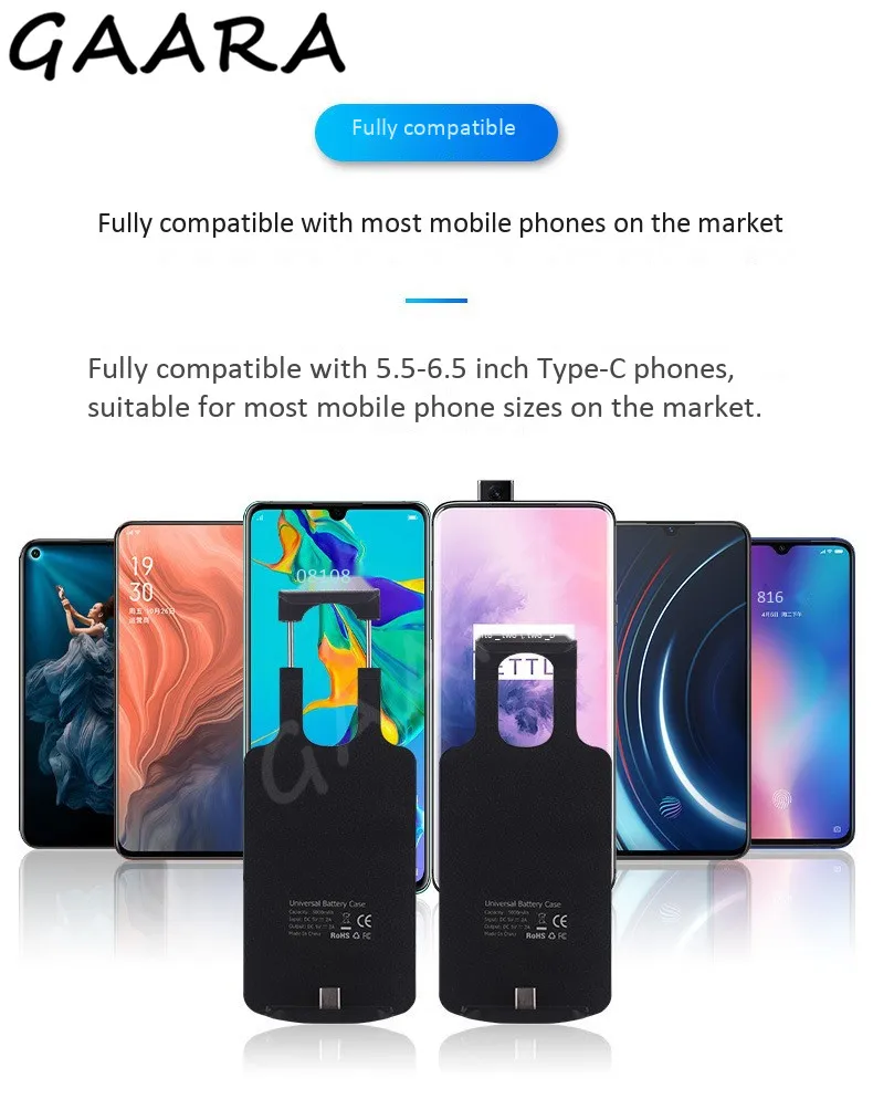 5000 мАч портативный резервный внешний аккумулятор чехол для zte Axon 9 10 Pro Blade V10 V9 универсальный банк питания чехол Axon M V S Max fundas