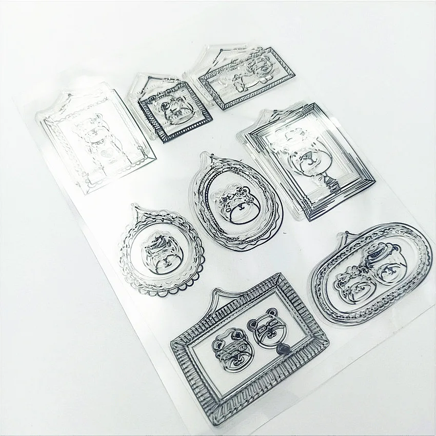 Прозрачные штампы 11*16 см для фотографий семьи медведя/Силиконовые пломбы