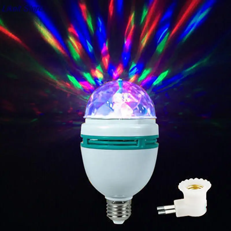 Цветной автоматический вращающийся световой дисплей Disco Light E27 3W RGB лампа-ампула для декорации на вечеринках игрушка для освещения дома LED on.