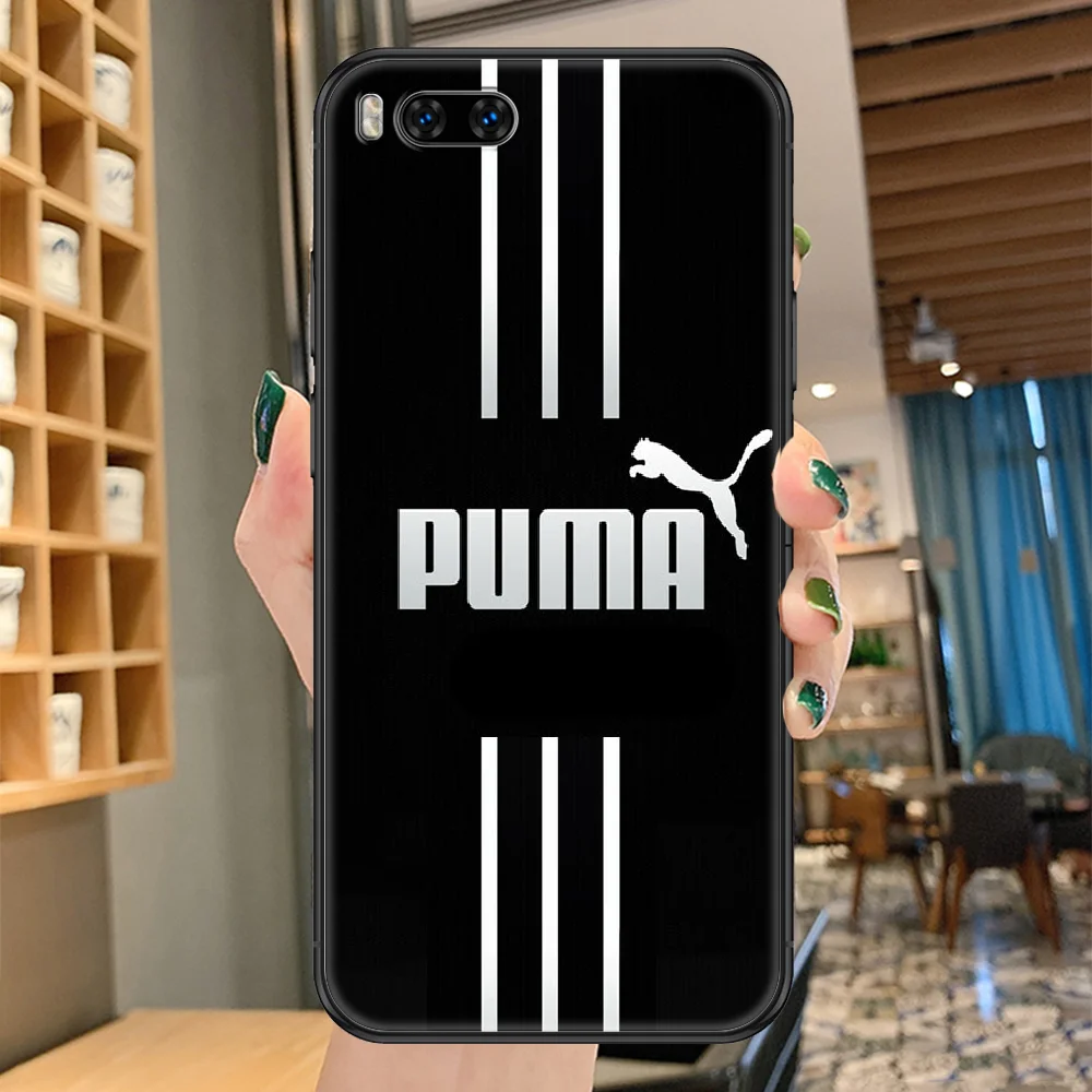 

Fashion puma-Brand Sports Phone case For Xiaomi Mi Max Note 3 A2 A3 8 9 9T 10 Lite Pro Ultra black soft funda pretty hoesjes