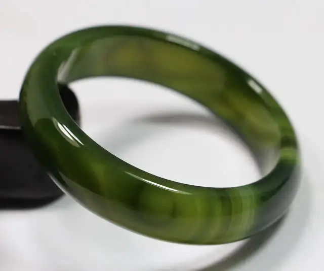 VERY FINE RARE NATURAL DARK GREEN JADEITE stone BRACELET BANGLE | Украшения и аксессуары