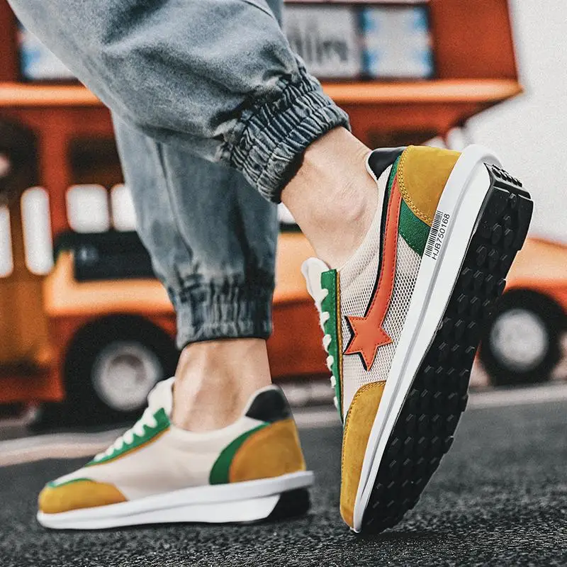 

Men's Running Shoes Mesh Breathable Comfortable Lace-up Sport Sneakers for Men Outdoor Lightweight Walking Shoes Made In China