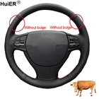 Ручное шитье чехол рулевого колеса автомобиля, верхний слой из коровьей кожи, волнистый чехол для BMW F10 523Li 525Li 2009 730Li 740Li 750Li