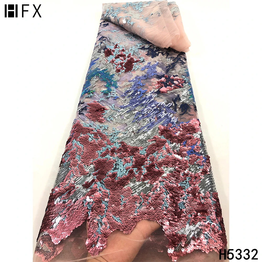 HFX африканские блестки Сетка кружевная ткань блестящая французская 2021 зеленая