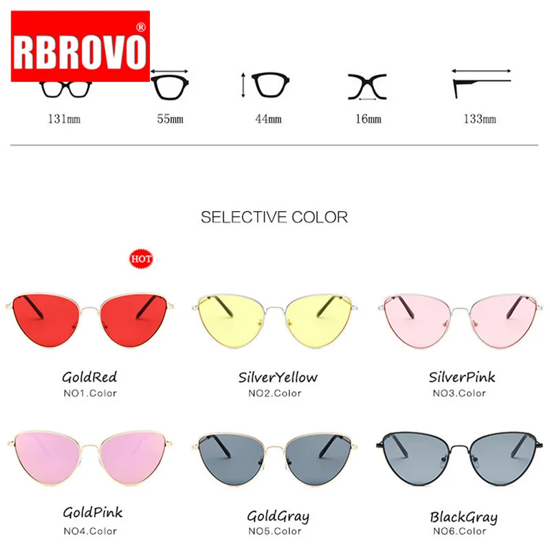 RBROVO 2021 новые металлические солнцезащитные очки кошачий глаз женские брендовые