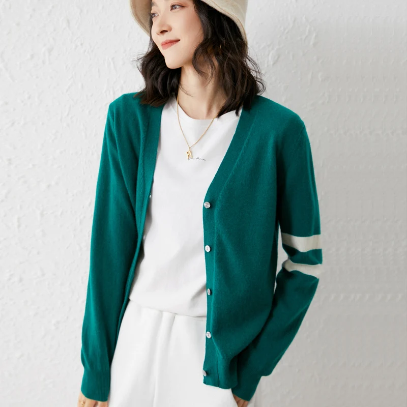 

2021 Cardigans for woman summer sweaters knitted jumper High Quality Female knitwear V-neck cool comfortable