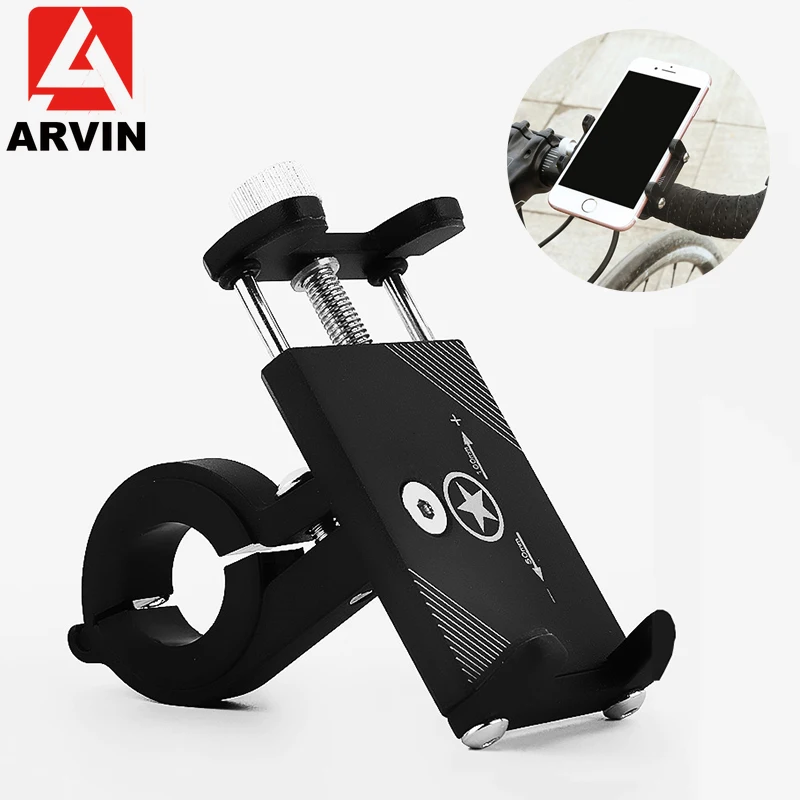 

ARVIN Motorcycle Bicycle Phone Holder For iPhone 8 X XR Samsung S8 Mobile Phone Moto Bike Handlebar Clip Stand GPS Mount Bracket