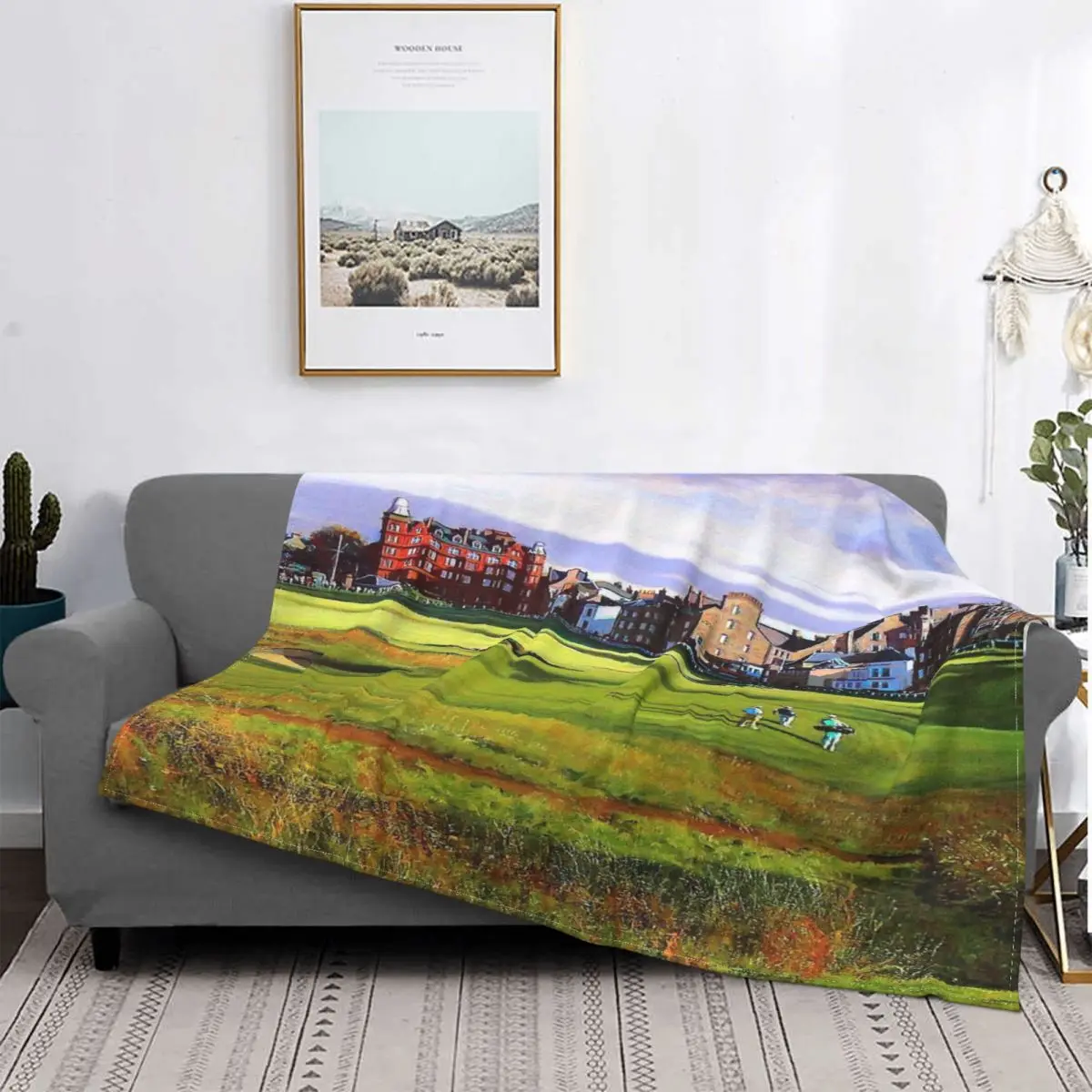 Manta de vellon a cuadros de 7 ° agujero en St Andrews, para la cama colcha, alfombra de muselina, Edredon