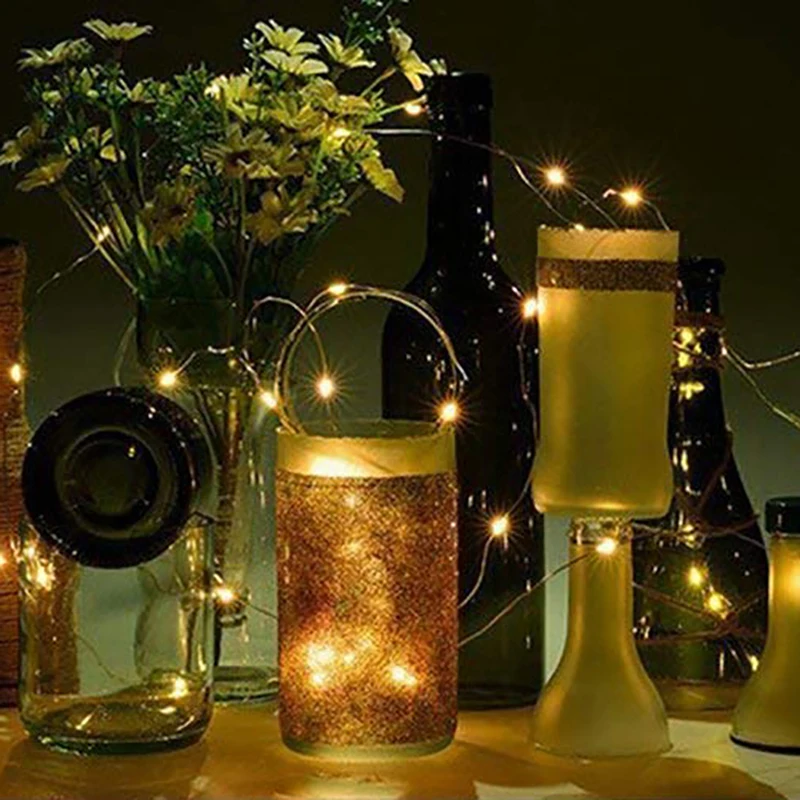 Винная пробковая Серебряная гирлянда светодиодная веревка Сказочная леска