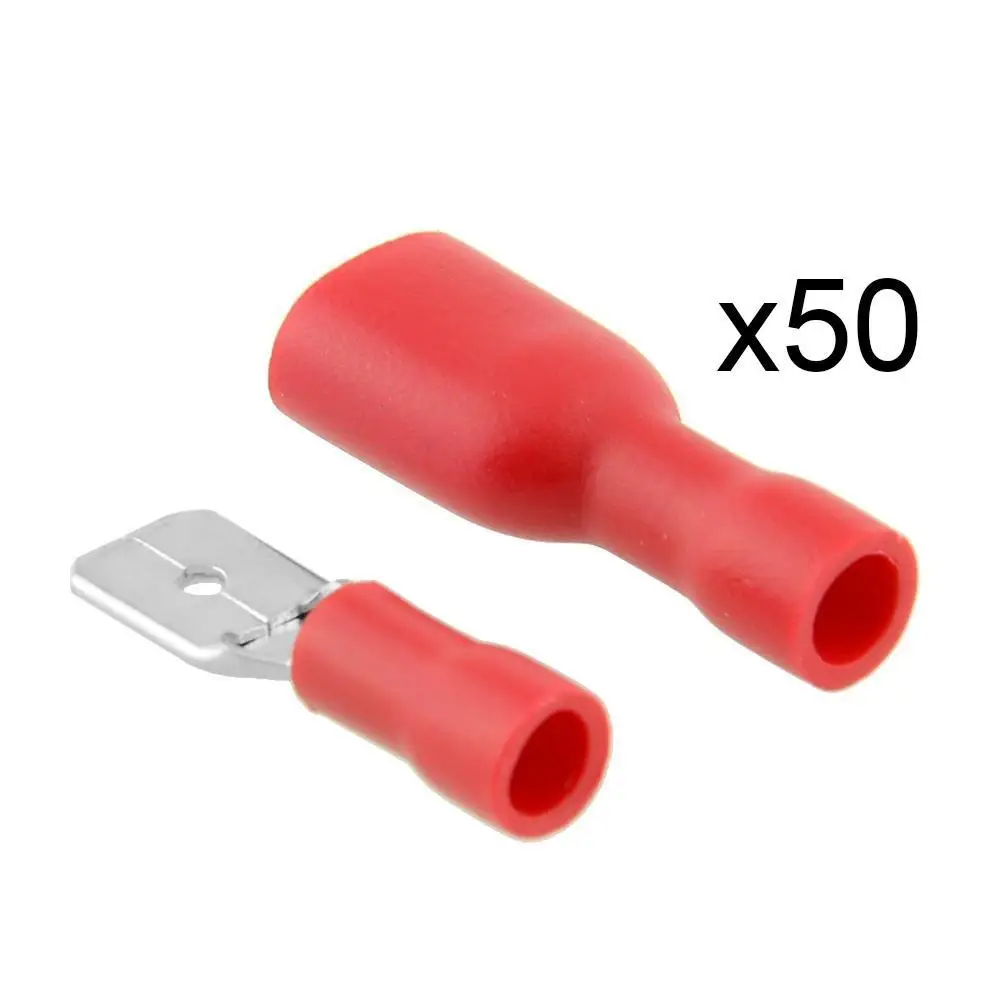 

50Pairs Insulated Spade Electrical Crimp Wire Cable Connector Terminal Kit Motocycle External Parts