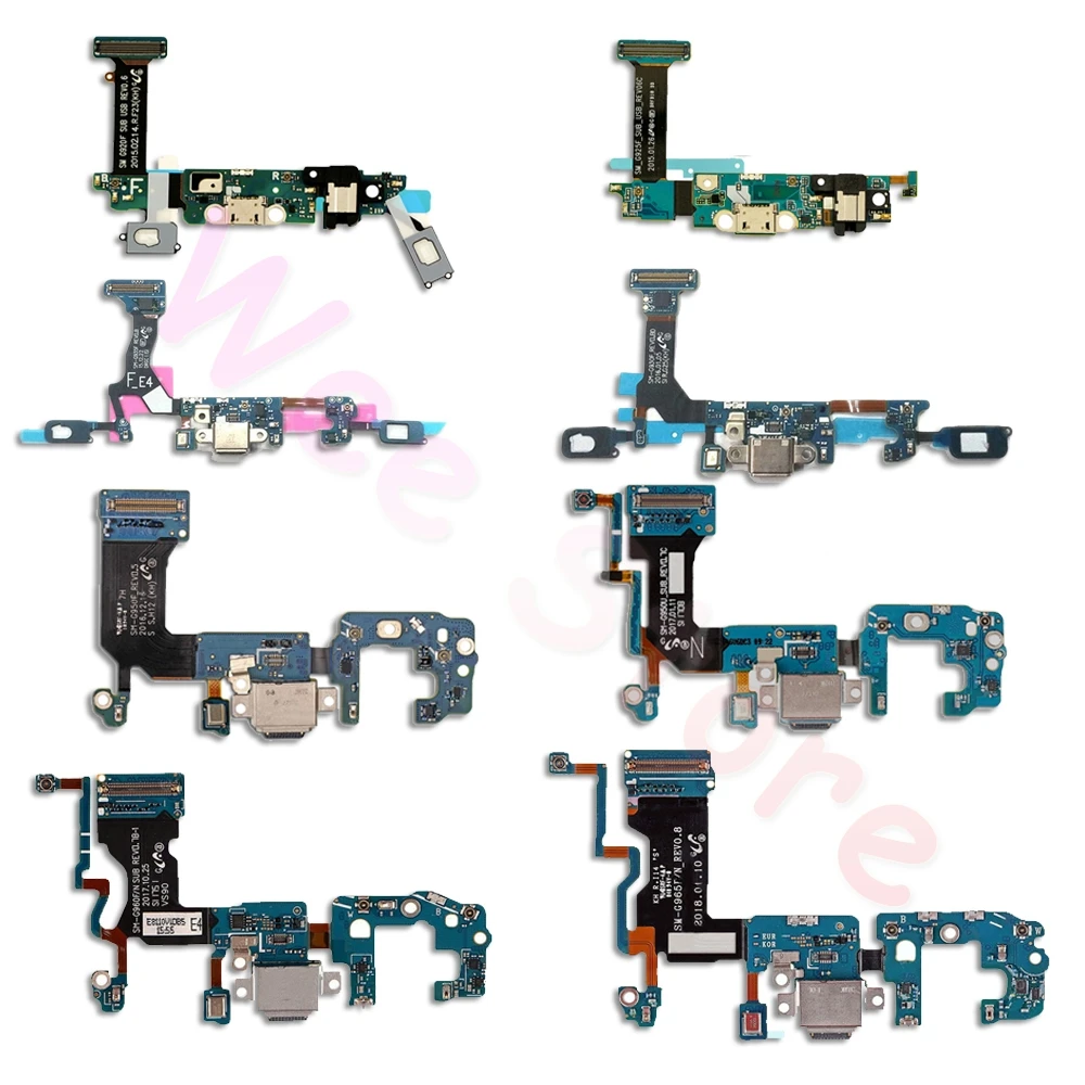 USB коннектор для зарядки док станции гибкий кабель Samsung Galaxy S5 S6 S7 Edge S8 S9 Plus G920F G925F