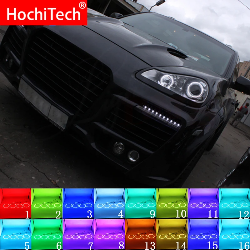 Для Porsche Cayenne 957 2007 - 2009 аксессуары светодиодная фара мотоцикла Мульти-Цвет RGB