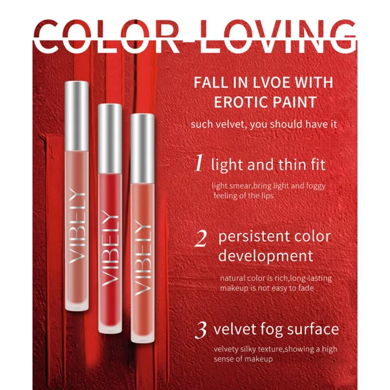 Модная пикантная матовая губная помада 5 цветов супер водостойкая жидкая