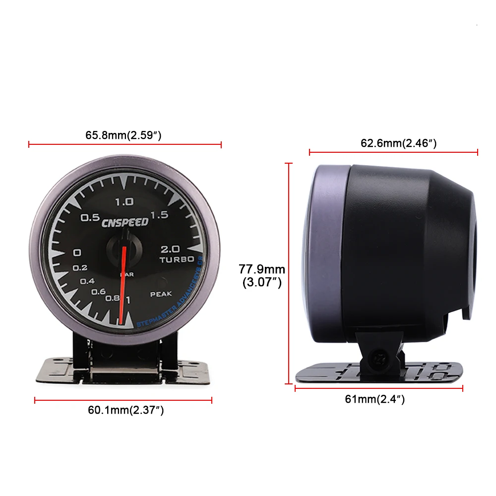 CNSPEED 60 мм 7 цветов светодиодный 12 в бар турбо Boost Gauge метр сенсор POD универсальный для автомобиля Honda Boost Turbo автомобильный измерительный прибор