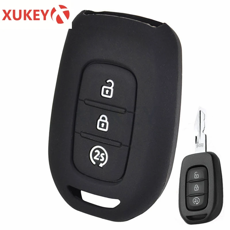 Фото Силиконовый чехол для ключей от машины для Renault Megane Koleos Kadjar Clio Captur kwid для Dacia logan, duster 2017 2018 2019 №2