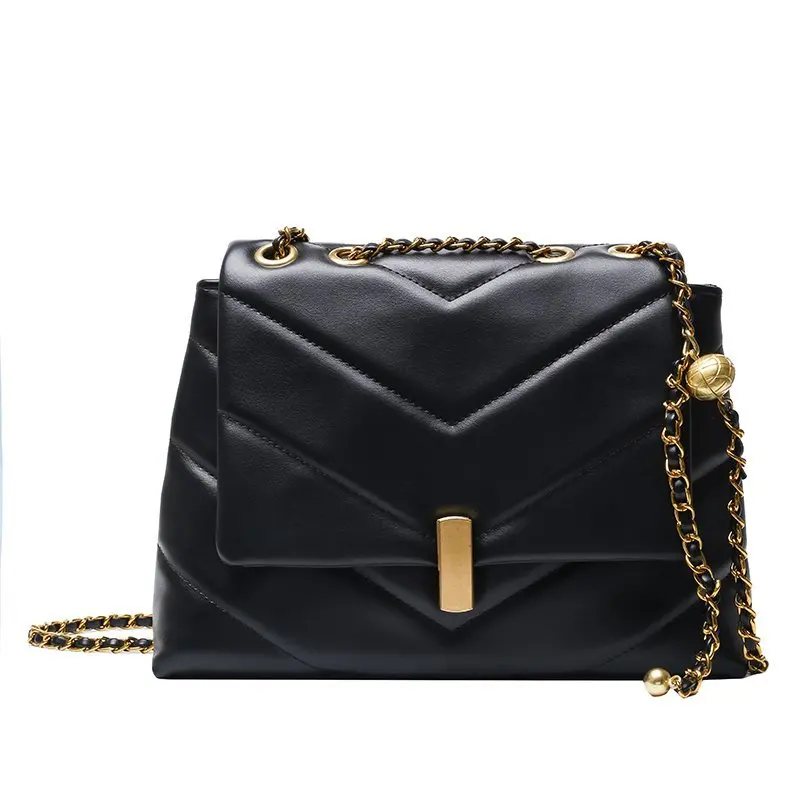 

Vintage Chain White Brown Designer PU Leather Crossbody Shoulder Bags For Women 2021 Winter Women's Trend Handbags