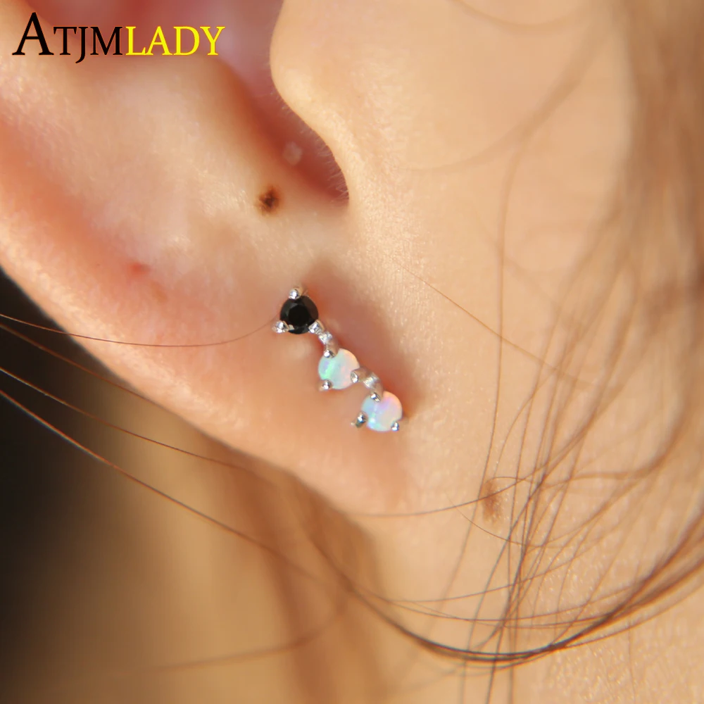 Hot Sale Earrings Brincos Earings Jewelry Factory High Quality Elegant Cute Dainty Opal Studs 100% 925 Sterling Cz Earring | Украшения и