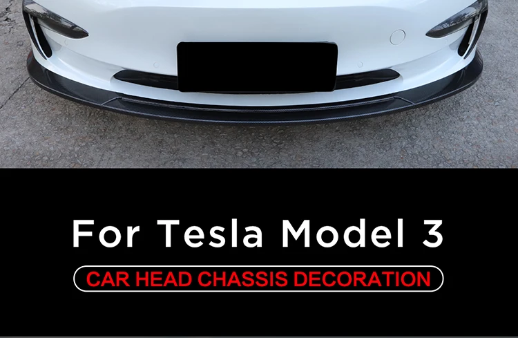 LUCKEASY защита переднего шасси автомобиля для Tesla модель 3- украшение шасси автомобиля 3 шт. набор белый/черный