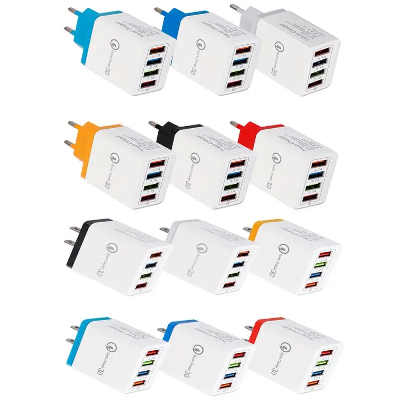 Сетевое зарядное устройство с 4 USB портами и поддержкой быстрой зарядки|Зарядные