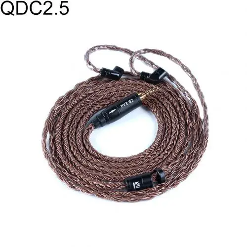QDC 2 5 Прочный 16 Core посеребренный кабель 2,5/3,5/4,4 мм сбалансированный кабель для обновления наушников с MMCX/2Pin для плотным верхним ворсом KZ ZSN ZS10 PRO AS12 ОСО - Цвет: QDC 2 5