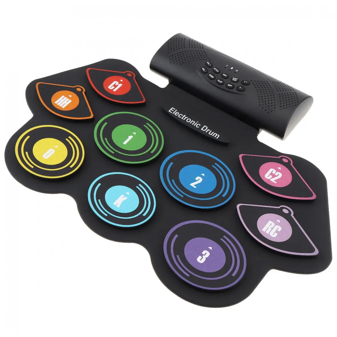 Электронный рулонный силиконовый барабан 9 прокладок двойные колонки стерео