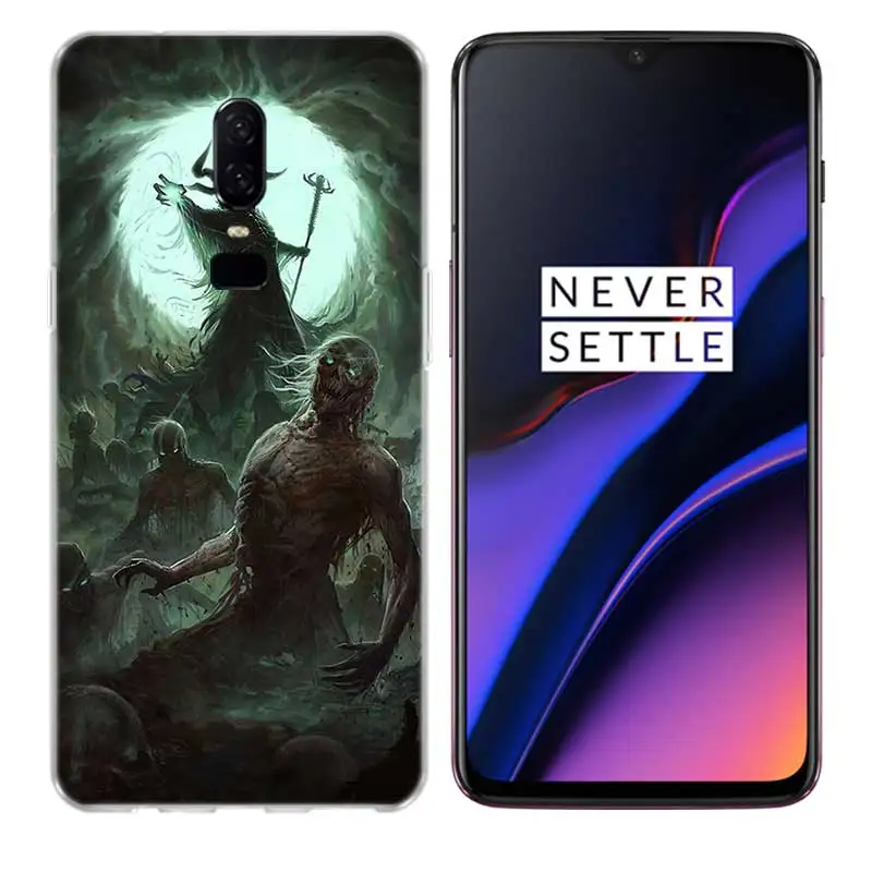 Скелет дьявол роскошный Мягкий ТПУ силиконовый чехол для телефона OnePlus One Plus 7 Pro 5